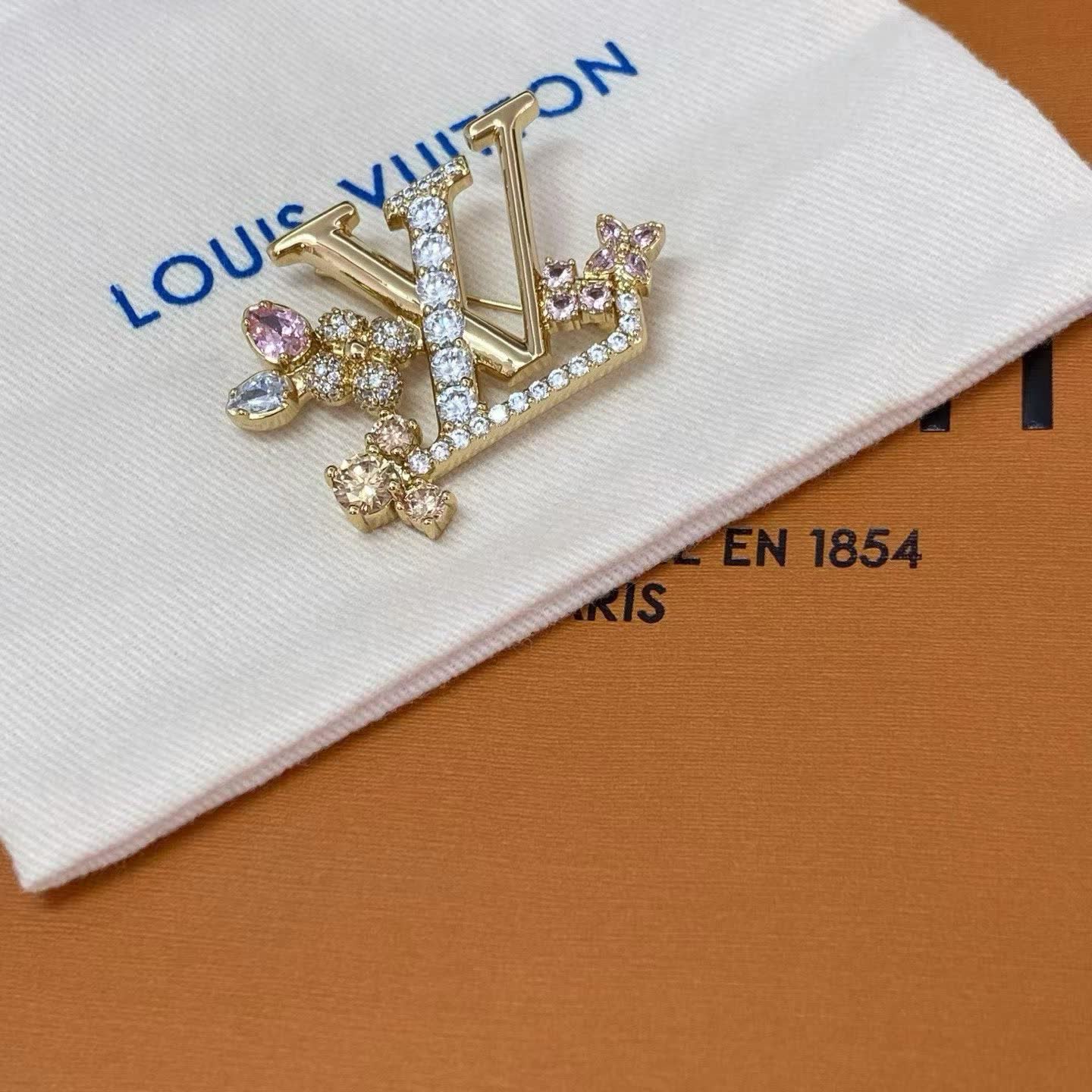 Louis Vuitton LV Logo Brooch